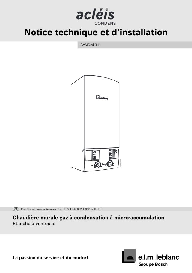 Premiere page : Notice d'installation Elm Leblanc GVMC24-3H NAT (7716704637)