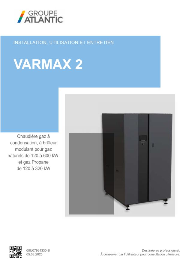 Premiere page : Notice d'installation Atlantic Solutions Chaufferie VARMAX 2 140 (300Mb 2-3 PIQUAGES) (554803)