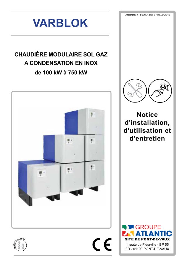 Première page : Notice d'installation Atlantic Solutions Chaufferie VARBLOK 200/600 (20Mb)