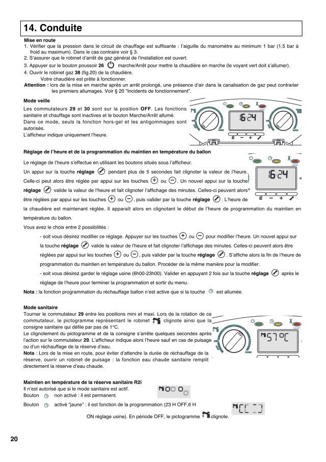 Première page : Tableau des paramètres Chaffoteaux ALUDRA DELTA 28 CF B/P FR