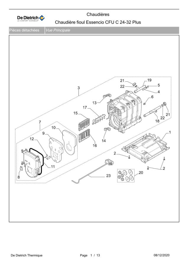 Première page : Pièces détachées De Dietrich CFU C 32