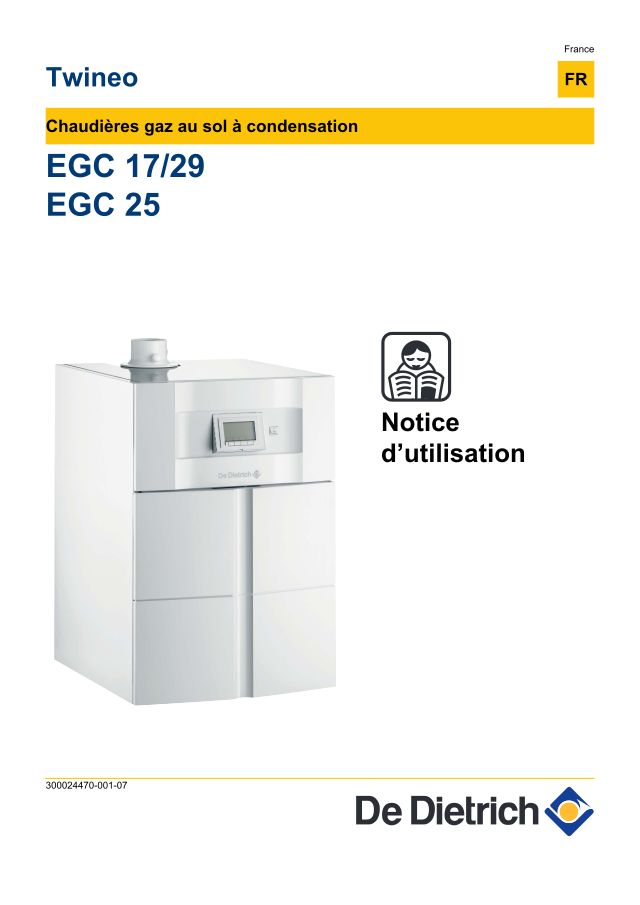 Première page : Notice d'utilisation De Dietrich TWINEO EGC 17/29