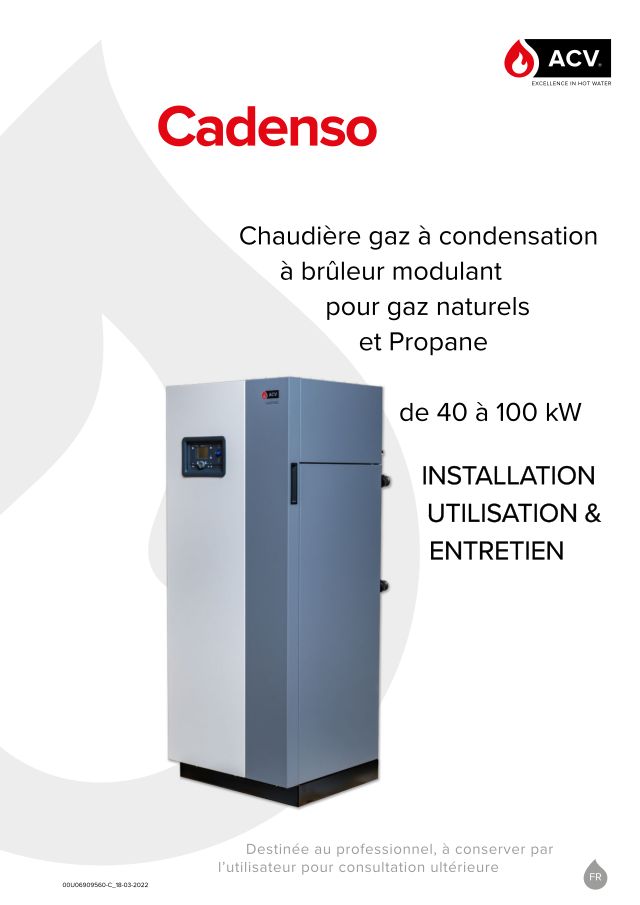 Première page : Notice d'installation ACV CADENSO 40