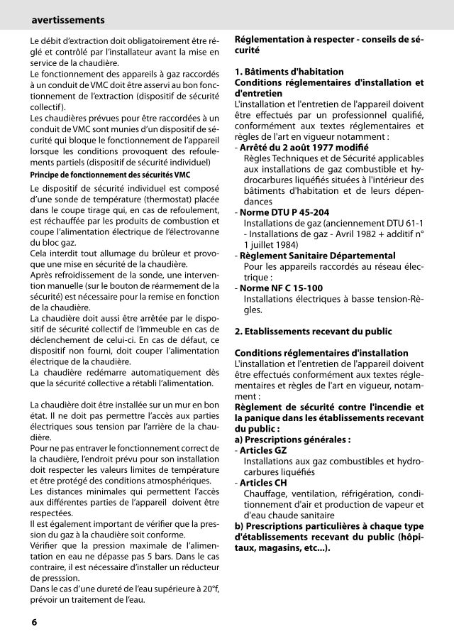 Première page : Notice mise en service Chaffoteaux INOA 25 CF B/P FR