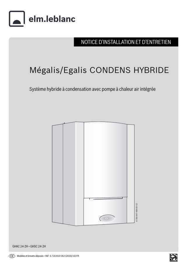 Première page : Notice d'installation Elm Leblanc EGALIS CONDENS HYBRIDE GHS C24-2H