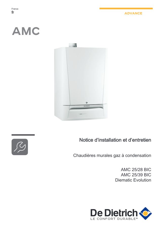 Première page : Notice d'installation De Dietrich Evodens AMC 25/28 BIC ballon integre