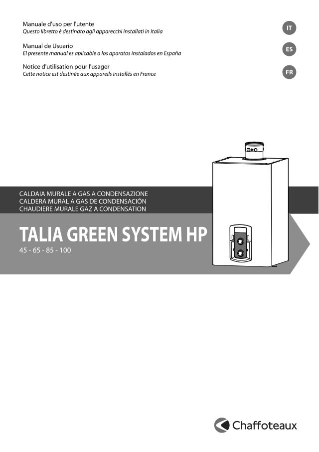 Premiere page : Notice d'utilisation Chaffoteaux TALIA GREEN HP 65KW IT/FR (3580769)