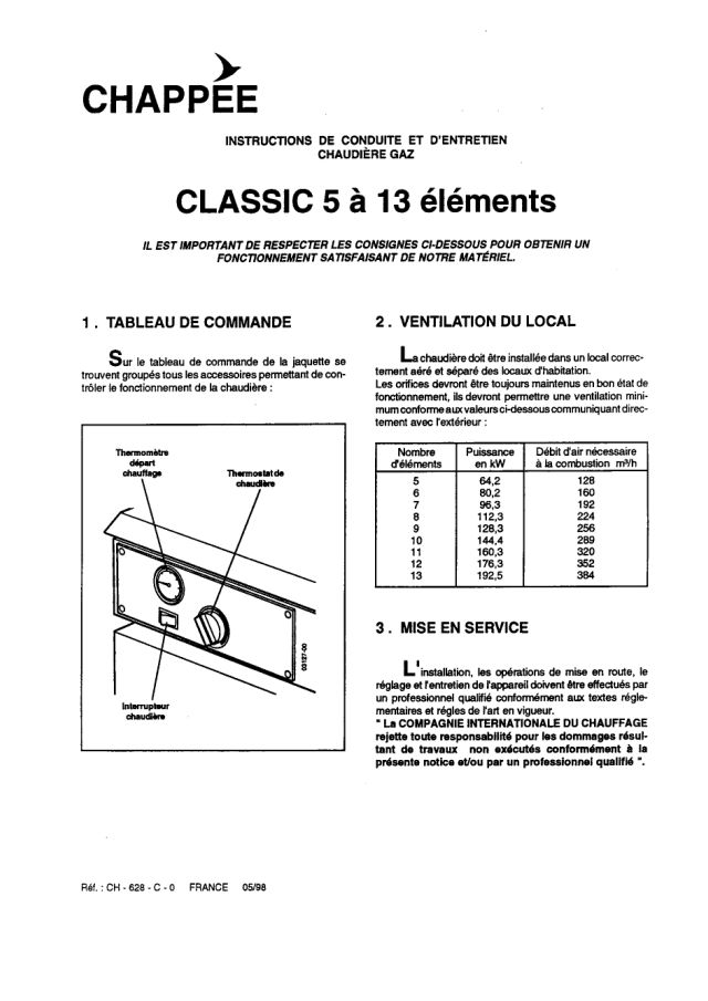 Premiere page : Notice d'utilisation Chappee EDENA 3 CLASSIC 5