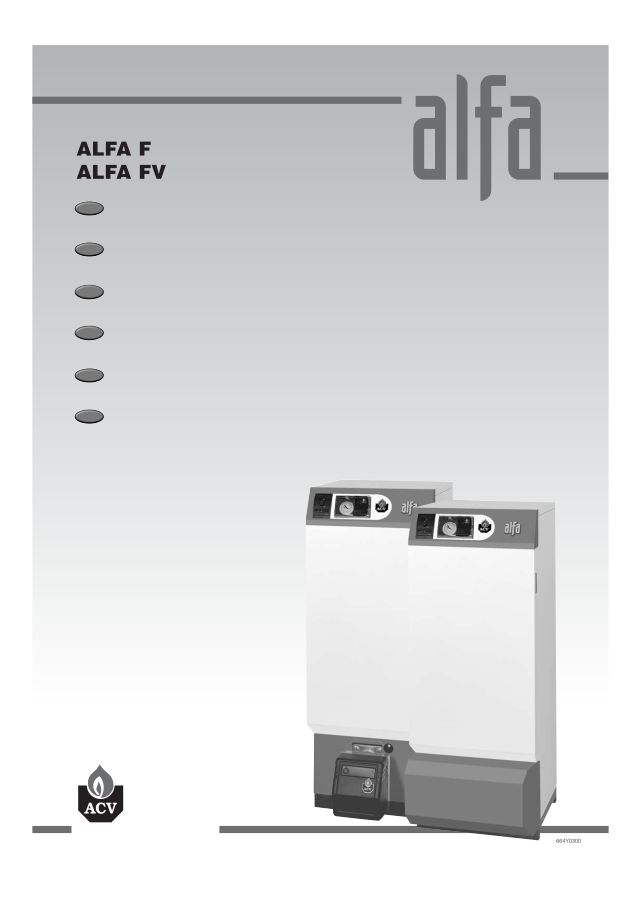 Première page : Notice d'installation ACV ALFA F