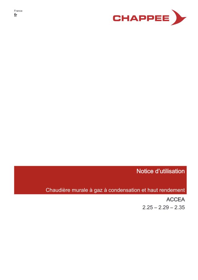 Première page : Notice d'utilisation Chappee ACCEA 2.25