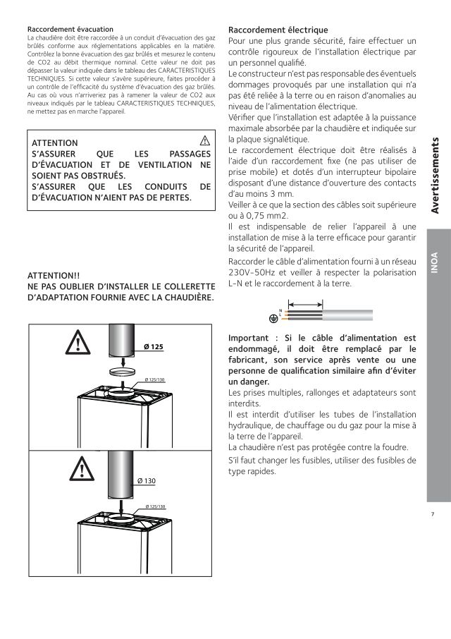 Première page : Schéma électrique Chaffoteaux INOA EVO 24 VMC FR