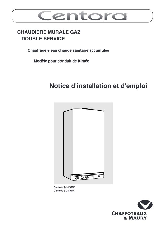 Première page : Notice d'installation Chaffoteaux CENTORA 3.24 VMC N FR