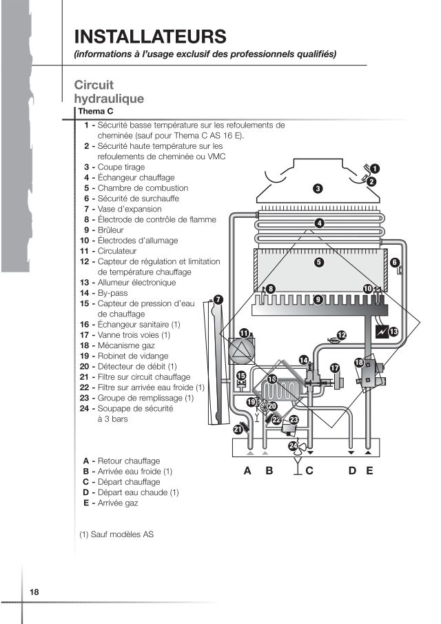 Première page : Schéma hydraulique Saunier Duval THEMA F 25 E