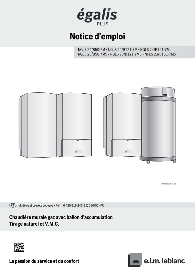 Première page : Notice d'utilisation Elm Leblanc EGALIS PLUS NGLS 23/B151-7MN5