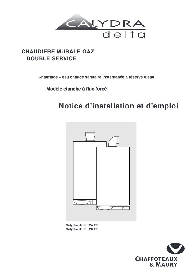 Première page : Notice d'utilisation Chaffoteaux CALYDRA DELTA 28 FF N FR