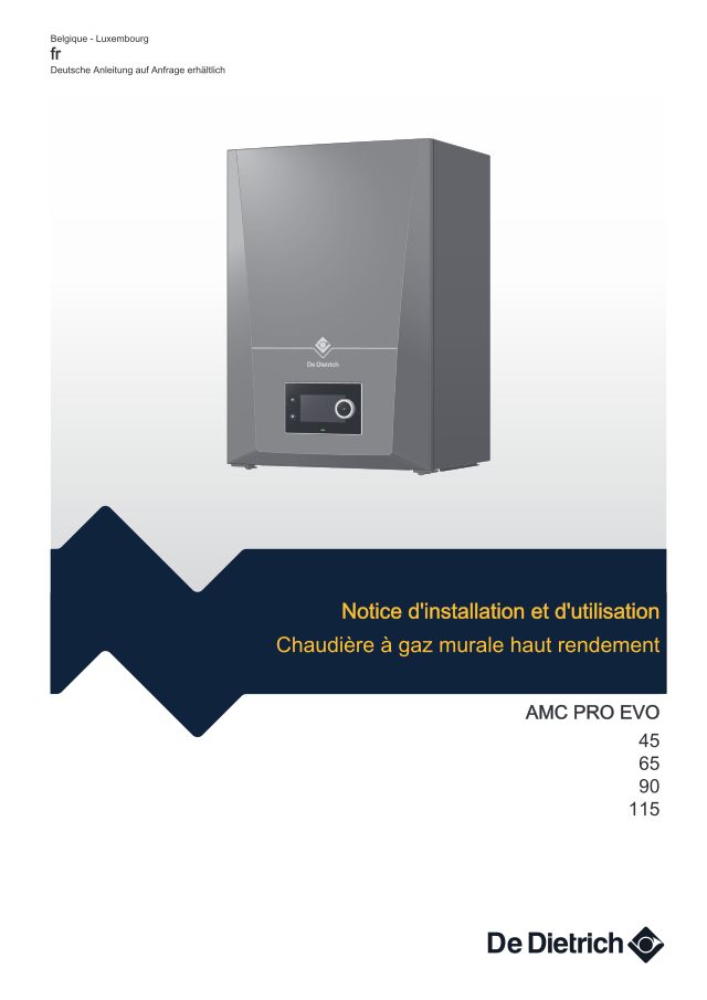 Première page : Notice d'utilisation De Dietrich AMC PRO EVO 90