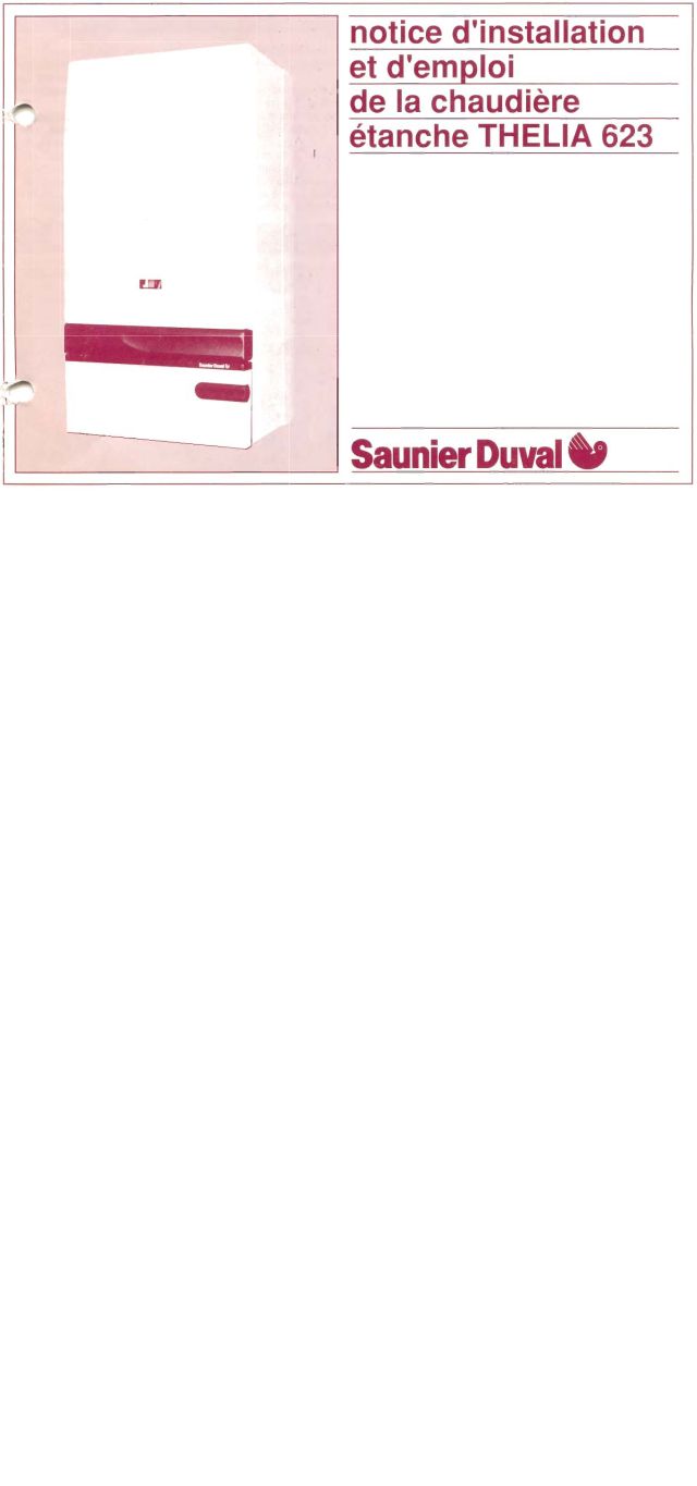 Première page : Notice d'installation Saunier Duval THELIA 623 E ( ENTRE 95 ET 96 )