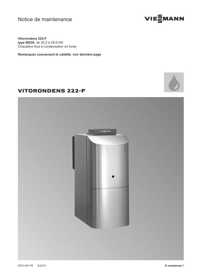 Première page : Notice d'installation Viessmann VITORONDENS 222-F 27kW