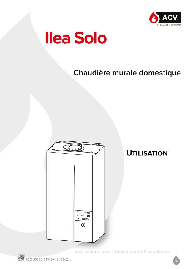 Première page : Notice d'utilisation ACV ILEA SOLO 30
