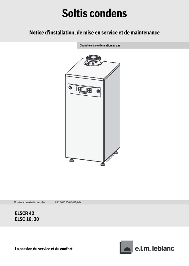 Première page : Notice d'installation Elm Leblanc SOLTIS CONDENS ELSC 30