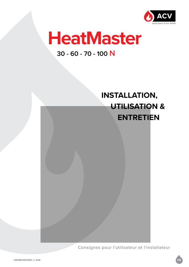 Premiere page : Notice d'installation ACV HM 30 N